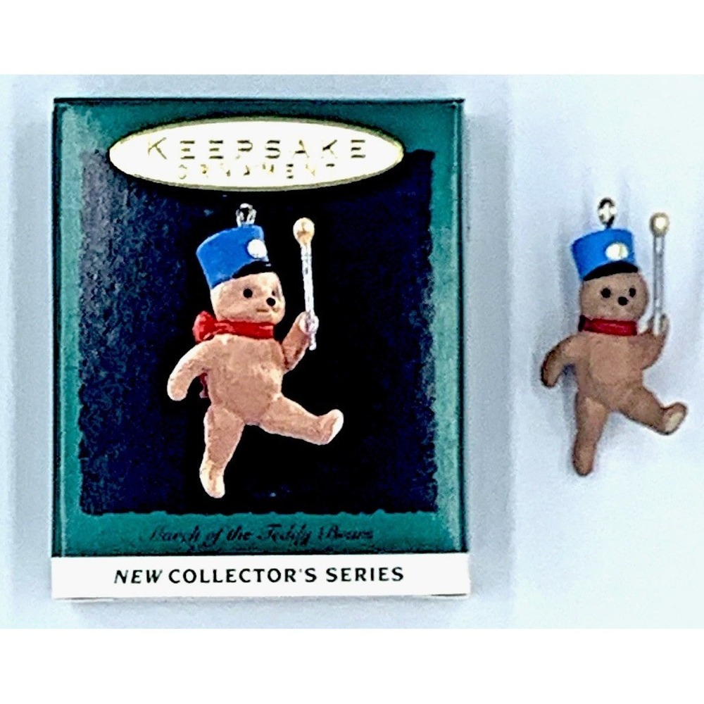 Vintage Hallmark Miniature March of the Teddy‎ Bears Series #1 Ornament NOS